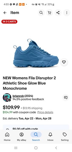 Womens Fila Disruptor 2 Walking/Hiking tennis shoes - Picture 5 of 5