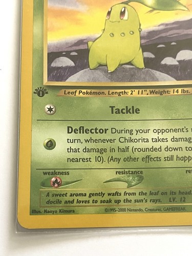 Pokémon Spielkarte Chikorita 2000 Near Mint 1. Edition *** - Bild 2 von 3
