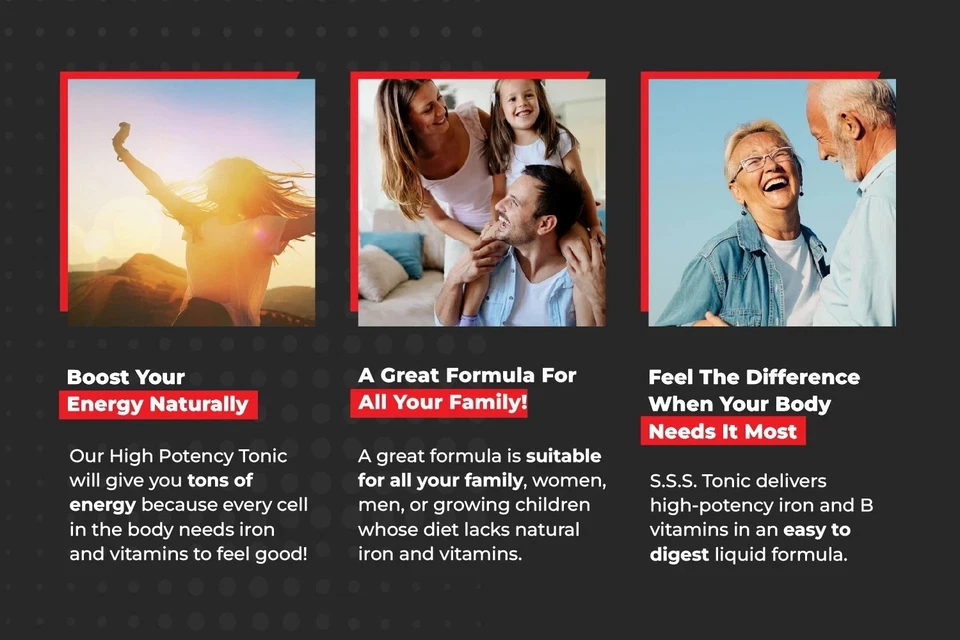 S.S.S. Tónico - 20 oz. Suplemento líquido de hierro y vitamina B de alta potencia Foto 4 de 4