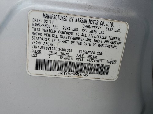 Chasis ECM Body Control BCM Main Thru 4/11 Se adapta a 11-12 INFINITI M37 2533998 - Imagen 12 de 12