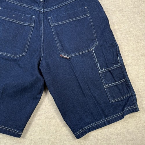 Vtg Fubu Carpenter Shorts Mens 40 Denim Jorts Baggy Embroidered Skater B Boy Y2K - Picture 9 of 17