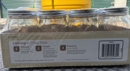 Kerr 1 Quart 32 Ounce Canning Mason Jars. Wide Mouth Jars Bands & Lids 11 pack !