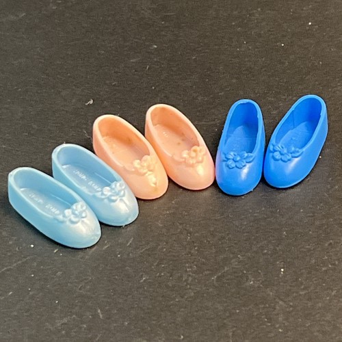 Vintage 3 Paar Lady Lovely Locks Puppe Ersatzschuhe Lot blau rosa Mattel 80er