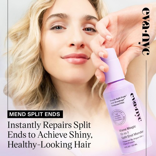 Tratamiento capilar Eva NYC Mane Magic 10 en 1 Split End Mender, 4 fl oz, reparaciones... - Imagen 2 de 6