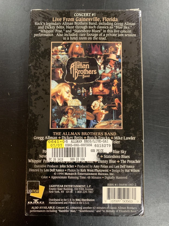 Allman Brothers Band Brothers of the Road VHS Concert #1 Gainesville FL Sealed - Image 3 of 4