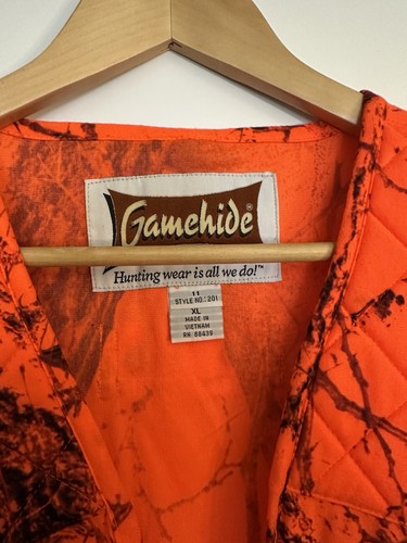 NEW Gamehide Hunting Vest Zip Blaze Camo Hush Hide Size XL Orange Mens - Picture 3 of 7