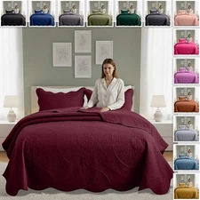 Ultra Soft Quilt Bedspread Set Reversible Coverlet Bedding Throw Twin Queen King