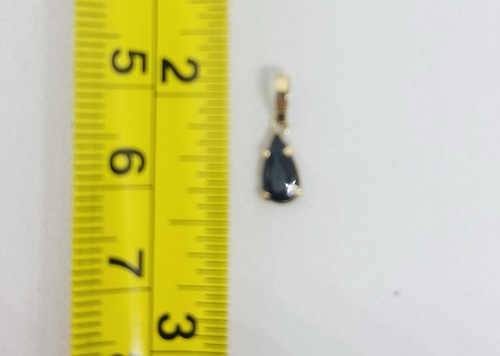 18k Gelbgold Anhänger mit Paraiba Turmalin 0,2ct elektrisch blau / 13x4mm - Bild 5 von 5