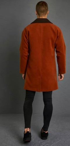 Boohoo Mens Fashion Single Brasted Overcoat, Size XXL, New With Tags - Picture 5 of 8