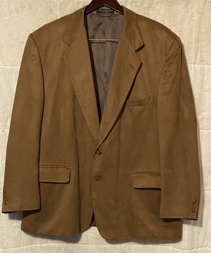 EGON VON FURSTENBURG Men’s Faux Suede Sports Coat Blazer Size 44R Brown - Picture 1 of 7