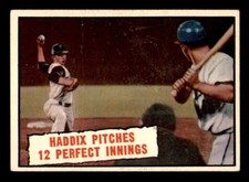 1961 Topps Baseball #410 Haddix Pitches ... (Baseball Thrills) VG *f1