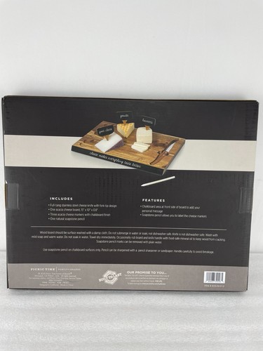 Juego de herramientas y tabla de queso Picnic Time Toscana Delio Acacia Momentum NUEVO - Imagen 6 de 13