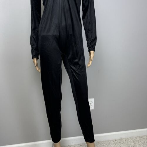 Vintage Cheetah By Mervyns One Piece Size Large Second Skin Satin Bodysuit Black - Bild 3 von 9