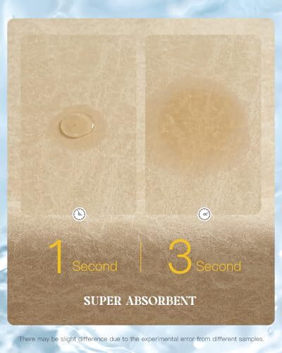 -Bath Mat Rug Set-Rubber Non Slip Quick Dry Super Absorbent 16" x 24" Beige - Bild 2 von 6