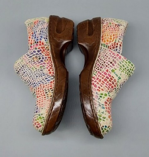 Women's B.O.C. Floral Print Leather Clogs size 7 / 38, Born Footwear - Picture 6 of 11