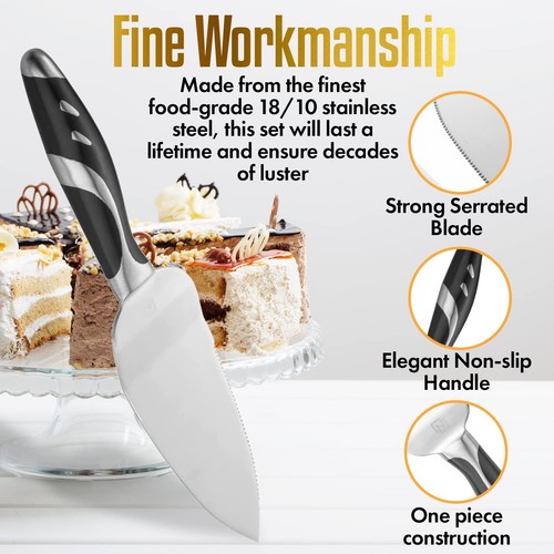Cake Knife and Server Set, Cake Cutter and Spatula, Cake Server & Knife Set of 2 - Picture 5 of 8