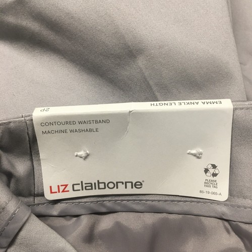 Liz Claiborne Emma Dress Pants Womens 2P Gray Cotton Blend Mid Rise Casual NEW - Picture 21 of 24
