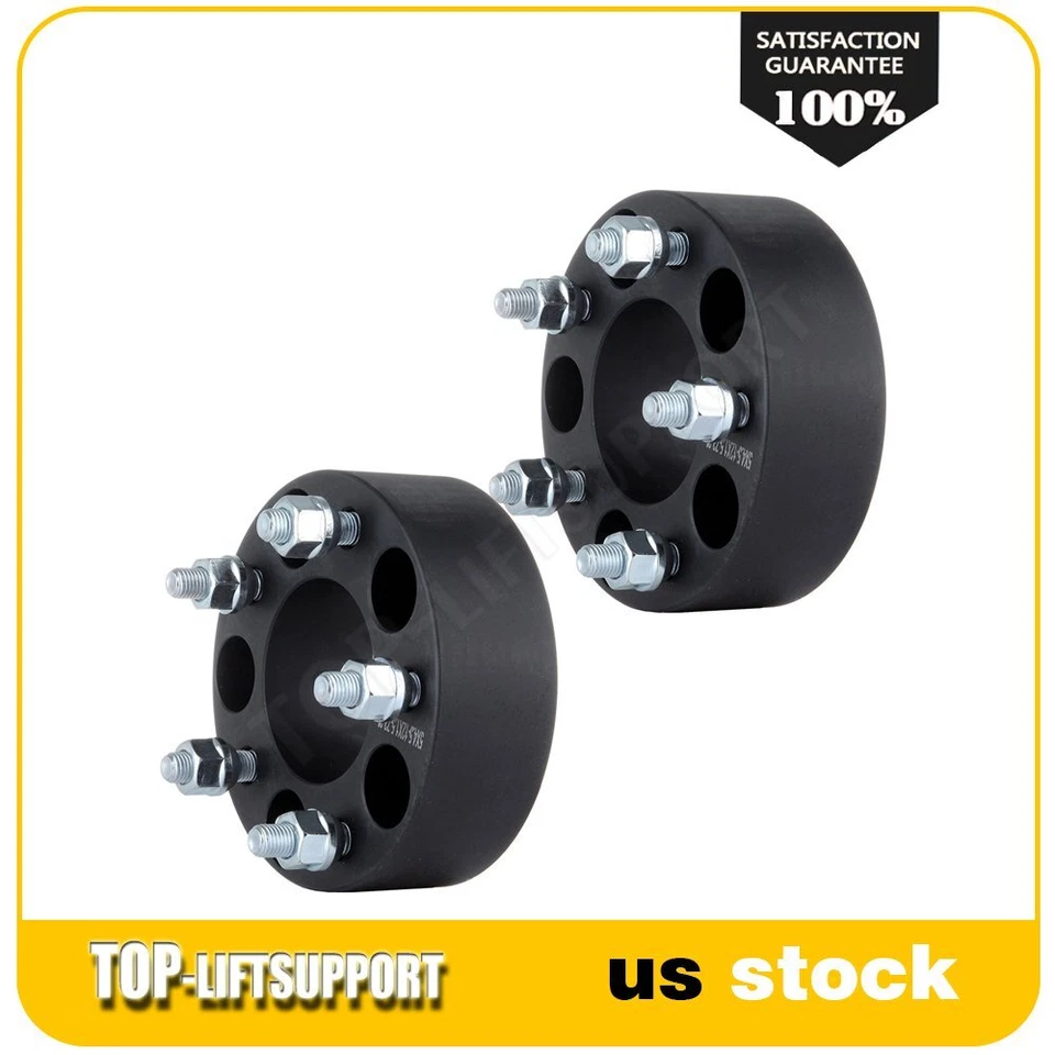 2x 2 inch 5x4.5 5x114.3 Wheel Spacers 12x1.5 For Toyota RAV4 Tacoma Honda Accord - Image 2 of 4
