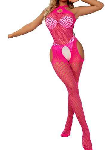 DE!Damen Fischernetz Body stockings Sexy Dessous Body Overalls Nachtwäsche - Picture 16 of 51