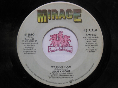 TDO with JILLE That's My Heart ～ 幻 7inch Jean Knight: My Toot Toot / My Heart Is Willing, 45 RPM VG