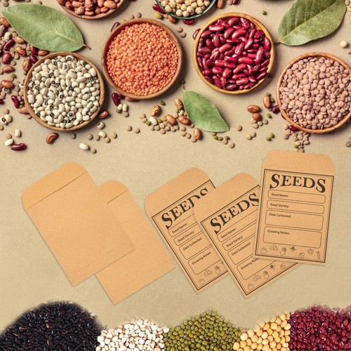 150 Pcs Kraft Seed Packets Envelopes for Flower Vegetables Seeds Storage - Picture 3 of 7