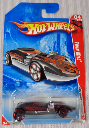 Hot Wheels Twin Mill Black/Red Flames R7641 Race World Volcano '10 NEW! - Picture 2 of 3