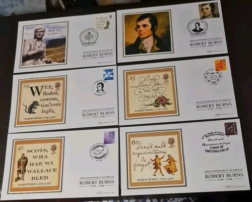 GB 2009 Benham Ltd Ed FDC's × 6 - BS802-807 "ROBERT BURNS - 250th Anniversary"