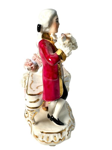 Dresdner Porzellan Figur - Klavierspieler und Flötist mit Beschädigungen - Bild 4 von 8