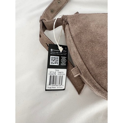 The Sak Leather Hobo Bag Suede Crescent Shoulder Bag Adjustable Strap - Picture 6 of 13