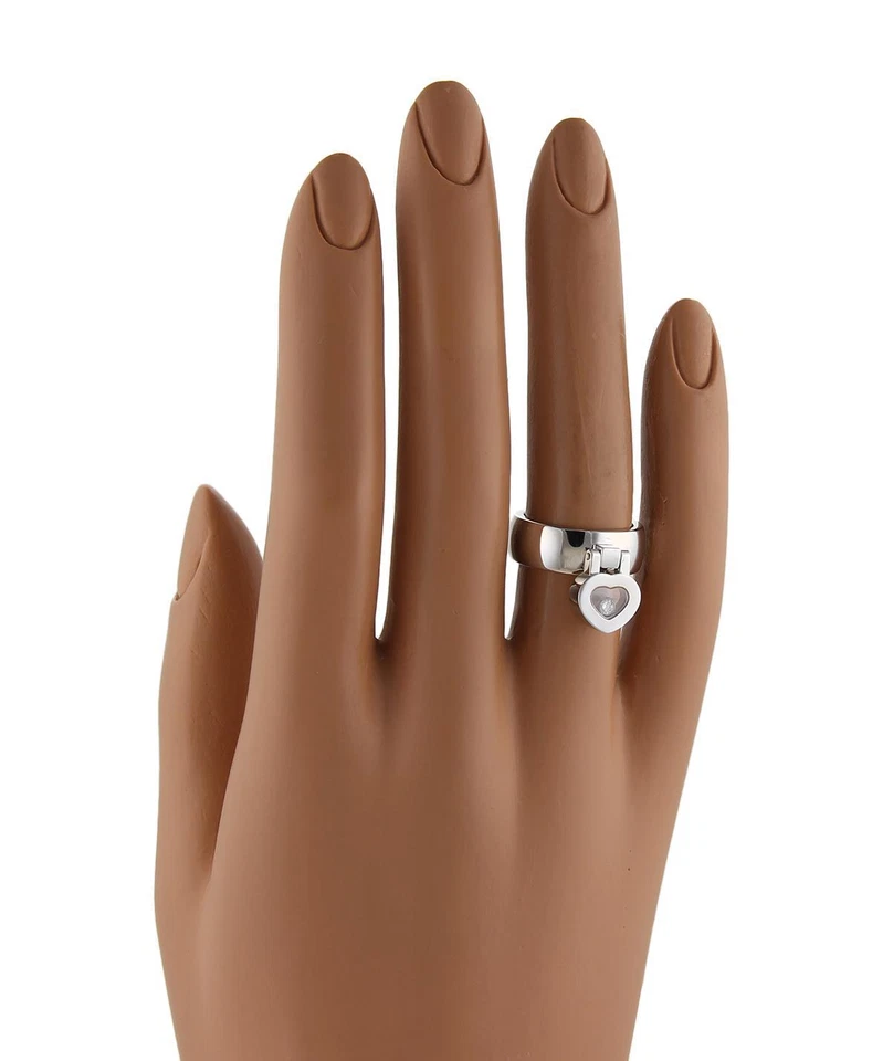 Chopard Happy Diamond 戒指 18k 白金心形吊坠表带 带证书 — 第 4/4 张图片