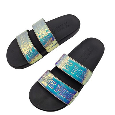 PINK Victoria's Secret Slides Flip Flops Sandals Double Strap Slip-On sz 6  | eBay UK