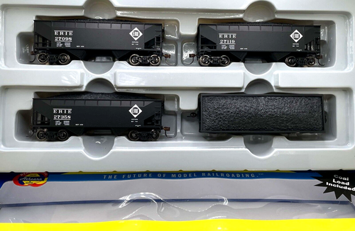 HO ATHEARN 70216 34' 2 BAY HOPPER WITH COAL LOAD 4 PACK ERIE