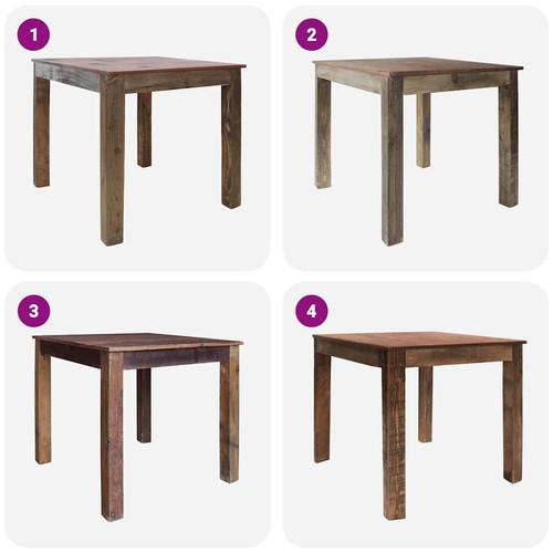 Dining Table Mixed Recycled Wood 82x80x76 cm - Picture 6 of 10