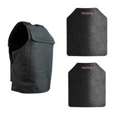 Level III AR500 Steel Body Armor Complete With Lightweight Vest - Black