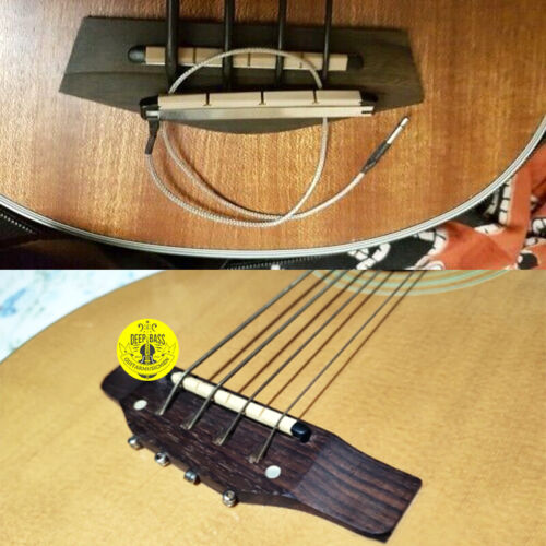 4 Strings Folk Acoustic Bass Guitar Transducer Under Saddle Ceramic Pickup Piezo - Picture 3 of 7