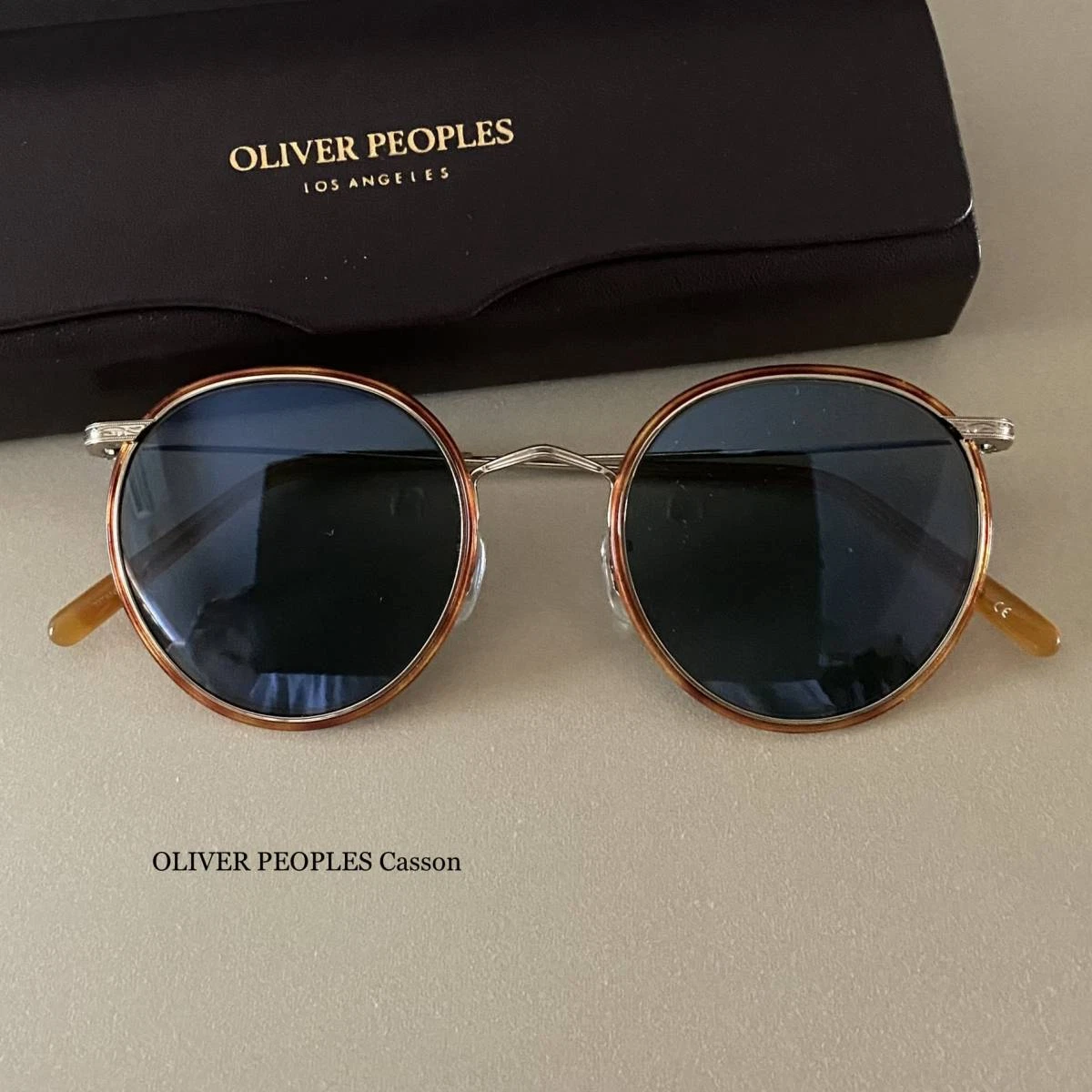 OLIVER PEOPLES Casson Sunglasses Brown Demi x Blue 49 21 145 Titanium Acetate