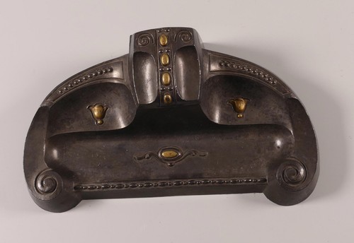 Tintenzeug Schreibtischset Tintenfass Zinn Jugendstil um 1900 - Bild 6 von 9