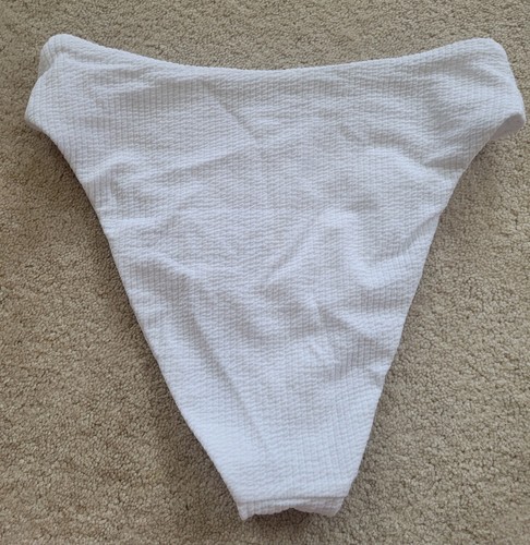 Becca by Rebecca Virtue Pucker Up Danielle High-Waist Bottoms White SZ Large NWT - Picture 4 of 7
