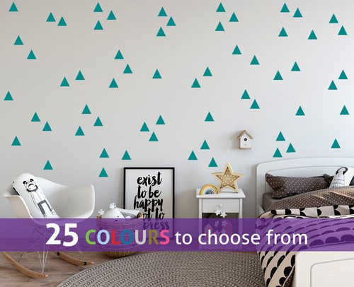 Pack de 60 calcomanías adhesivas de pared en forma de triángulo confeti mediano grande salón guardería - Imagen 20 de 28
