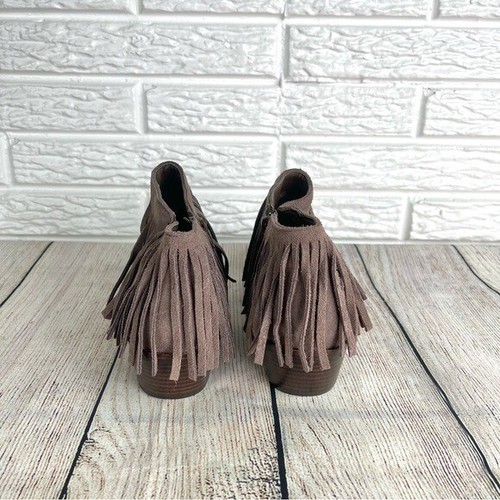 Steve Madden Brown Fringe Suede Leather Patzee Ankle Boots Booties Size 8M - Picture 5 of 9