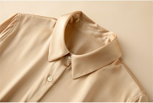 Business Attire Real Mulberry Silk Dress Shirts Long Sleeve Blouse Business Tops - Bild 58 von 67