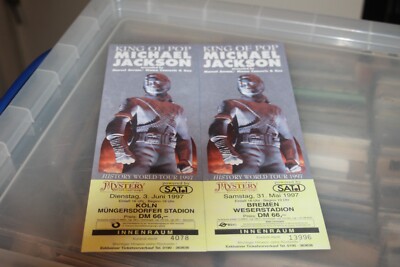 Michael Jackson - 2x Unused Concert Tickets / Cologne + Bremen 1997 