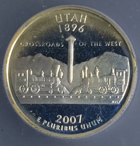 2007-S Silver Proof Utah Quarter, ICG PR70 DCAM, Free US Shipping! - Picture 2 of 3