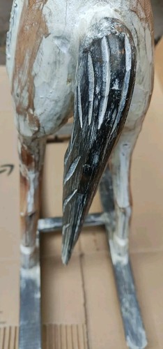 CAVALLO A DONDOLO GRANDE STILE ANTICO IN LEGNO INTAGLIATO DIPINTO A MANO - Foto 6 di 23