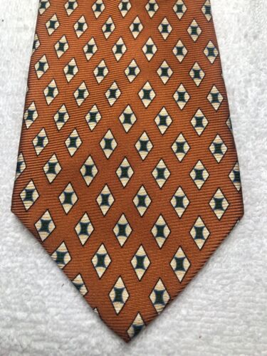 JOS A BANK TIE ORANGE WITH GREEN BLUE WHITE 3.75 X 61
