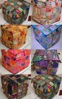 18x18 Indian Handmade Square Ottoman Pouf Vintage Hippie Patchwork Ottoman Cover