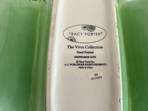Servidor de cuenco de 3 secciones pintado a mano Tracy Porter The Vivre Collection 16" x 7" - Imagen 5 de 13