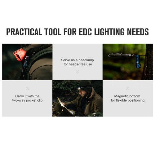 Olight Perun 2 Mini Linterna Frontal 1100 Lúmenes Linterna Cabeza Recargable - Imagen 8 de 17