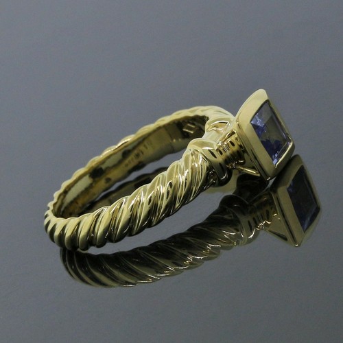 David Yurman Lavendel Amethyst 18K Gelbgold klassischer Zopfring Größe 6,5 - Bild 4 von 6