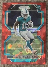 P  Jaylen Waddle 2021 Panini Prizm Red Cracked Ice #338 Rookie Card RC Dolphins